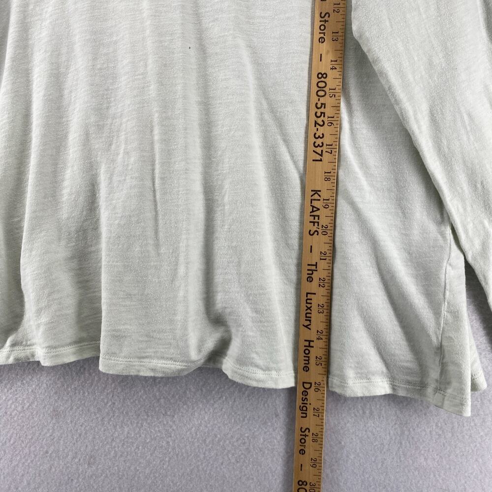 EILEEN FISHER Top 2X Slub Organic Cotton Jersey V-Neck Long Sleeve Light Green - Picture 9 of 11